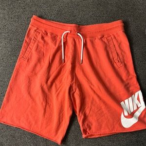 Men’s Orange and white Nike Sweat Shorts